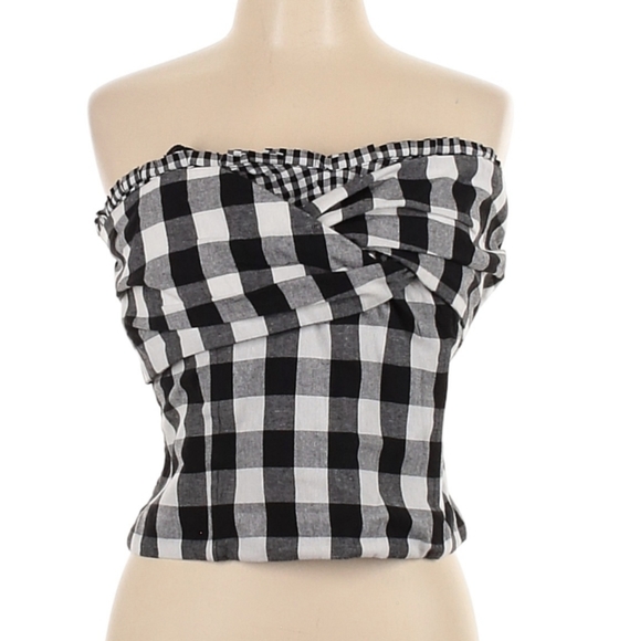 NWT Anthropologie Porridge Faye Gingham Twist -Tube Top - Picture 5 of 9